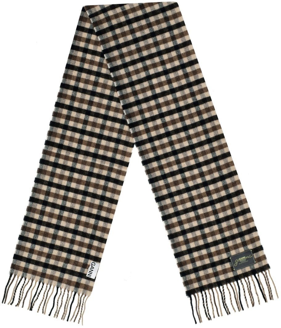 Ganni GANNI COFFEE CHECK SCARF Bruin