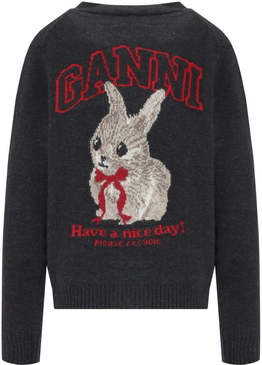 Ganni GANNI GREY CARDIGAN Grijs