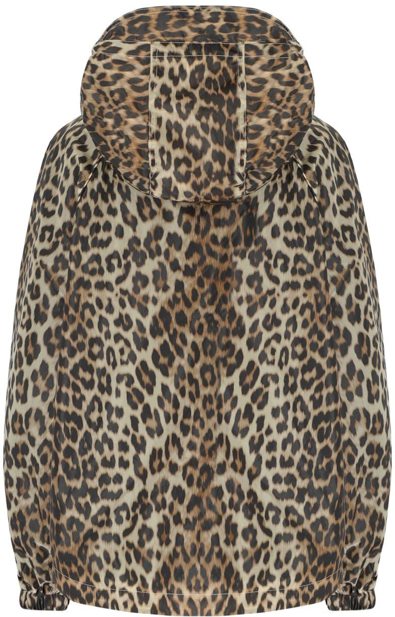 Ganni GANNI ANIMAL PRINT NYLON JACKET Beige