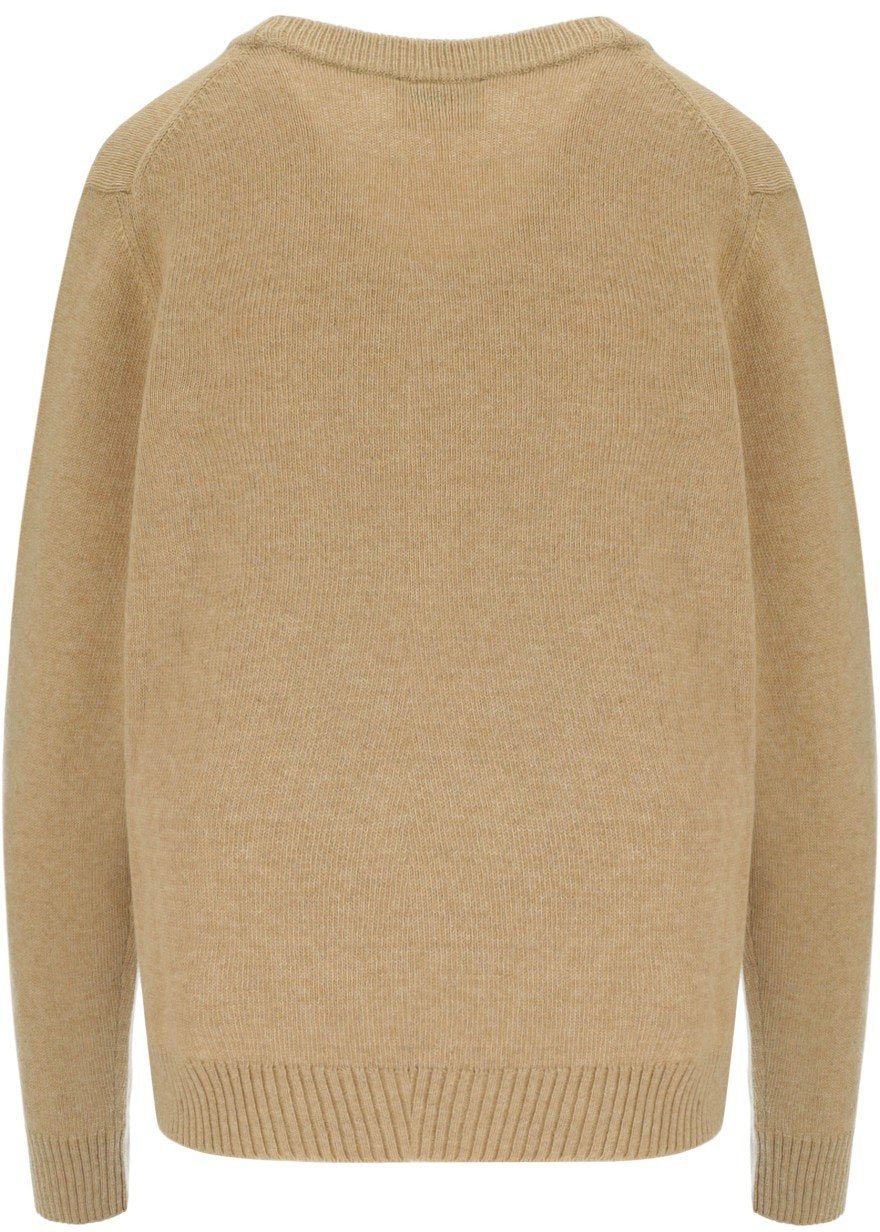 GANNI GRAPHIC CREWNECK JUMPER Beige