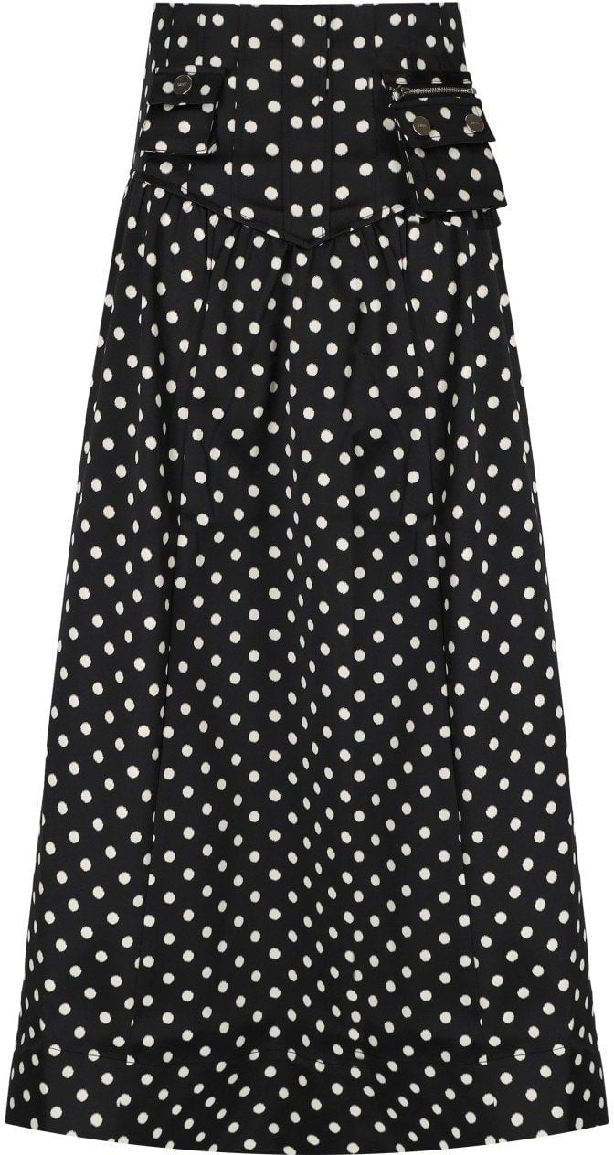 Ganni GANNI POLKA-DOT SKIRT Zwart