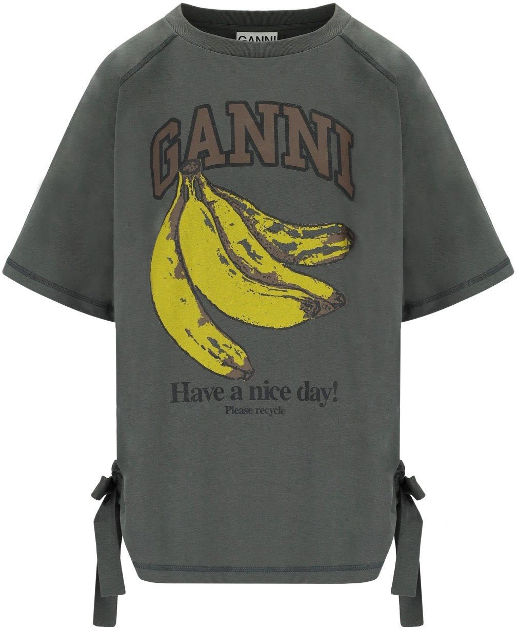 Ganni GANNI BANANA GREY T-SHIRT Grijs
