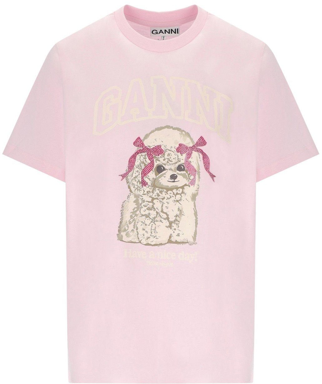Ganni GANNI POODLE T-SHIRT Roze