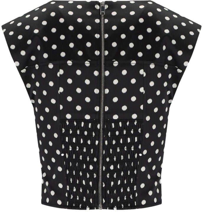 Ganni GANNI POLKA-DOT CORSET TOP Zwart