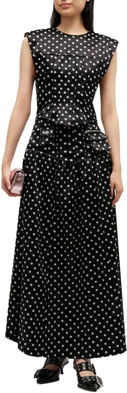 Ganni GANNI POLKA-DOT CORSET TOP Zwart