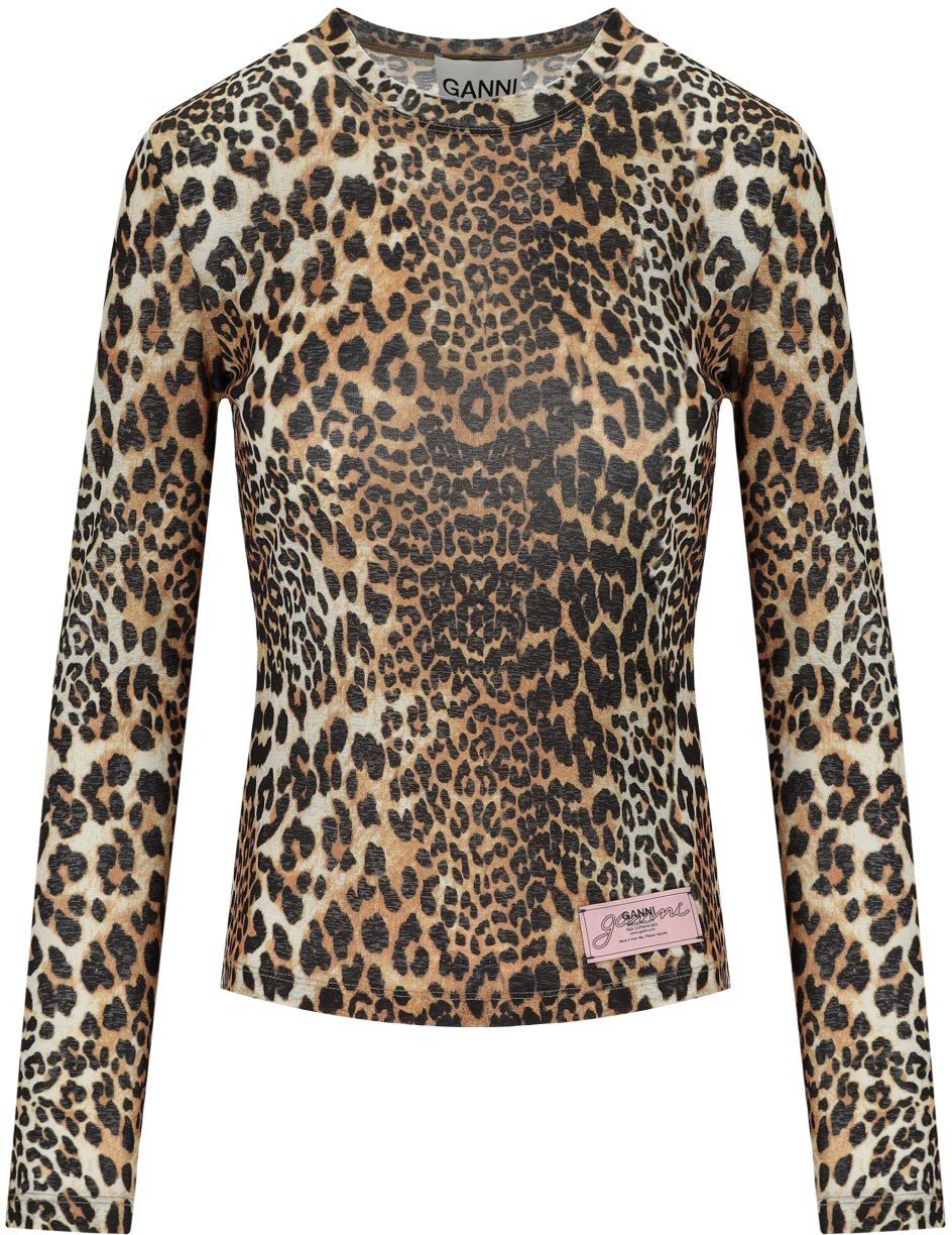 Ganni GANNI ANIMAL PRINT TOP Divers