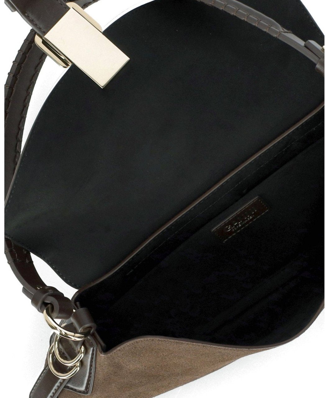 Ganni GANNI KAT CHICORY COFFEE BAGUETTE BAG Bruin