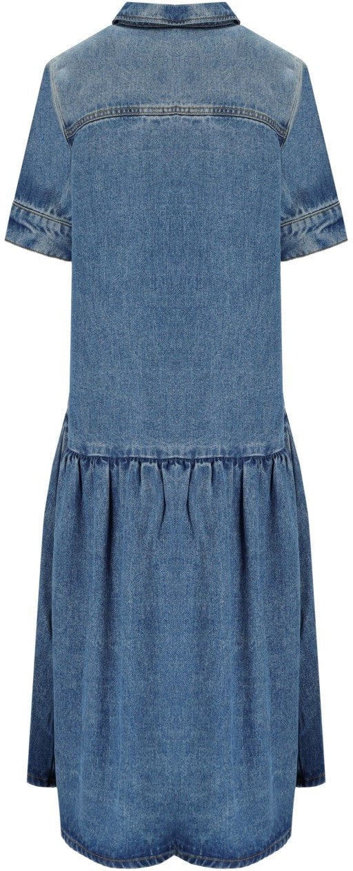Ganni GANNI DENIM SHIRT DRESS Blauw