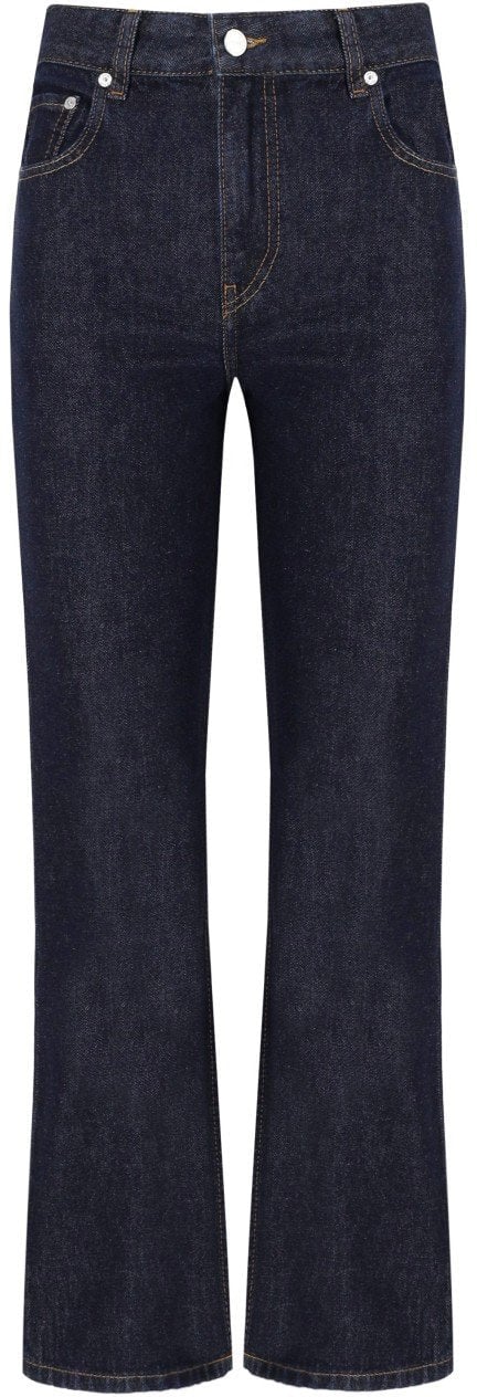Ganni GANNI BETZY DARK CROPPED BOOTCUT JEANS Blauw