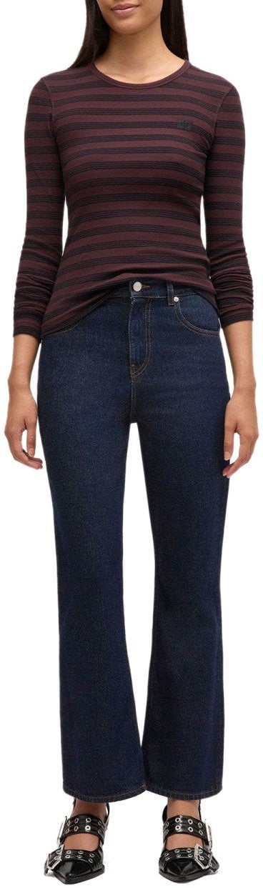 Ganni GANNI BETZY DARK CROPPED BOOTCUT JEANS Blauw