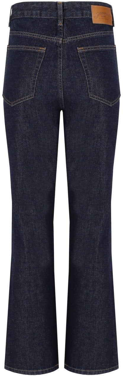 Ganni GANNI BETZY DARK CROPPED BOOTCUT JEANS Blauw