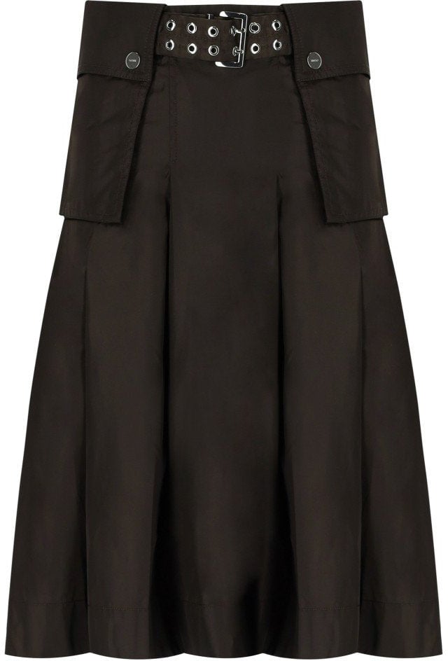 Ganni GANNI NYLON MIDI SKIRT Bruin