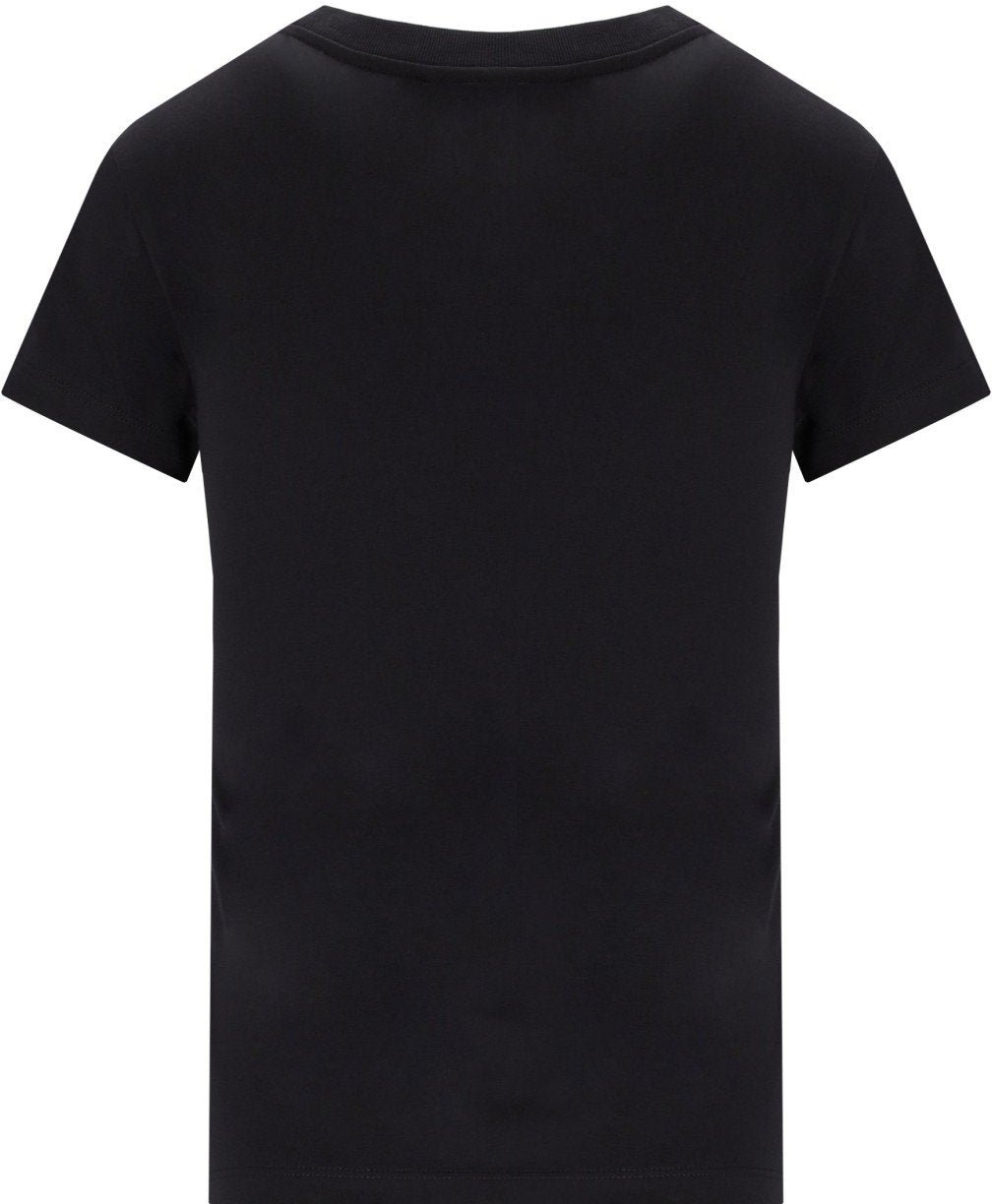GANNI BABY FIT CROCHET ANTHRACITE GREY T-SHIRT Grijs