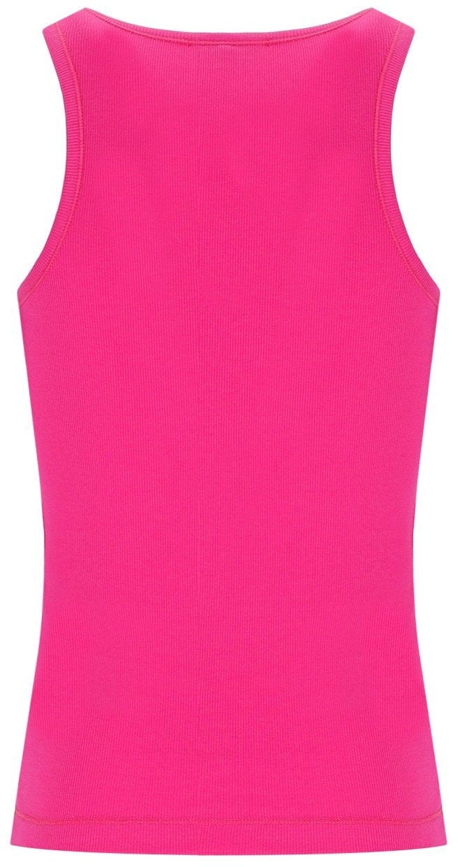 Ganni GANNI FUCHSIA RIBBED TOP Roze