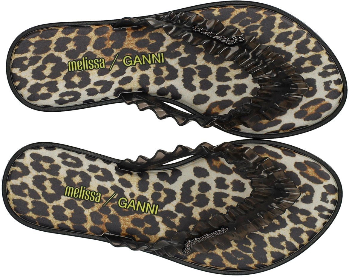 GANNI ANIMAL PRINT FLIP-FLOPS Zwart