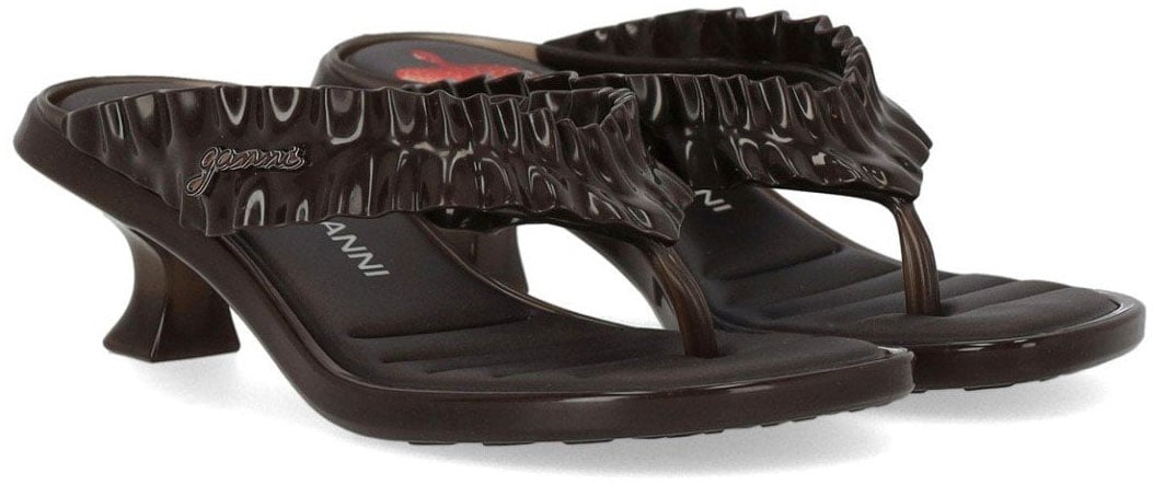 GANNI HEELED FLIP-FLOP Bruin