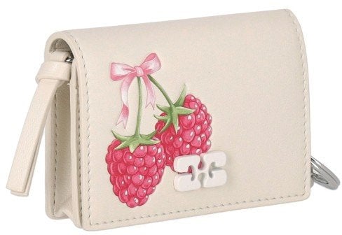GANNI RASPBERRY CARD HOLDER Wit