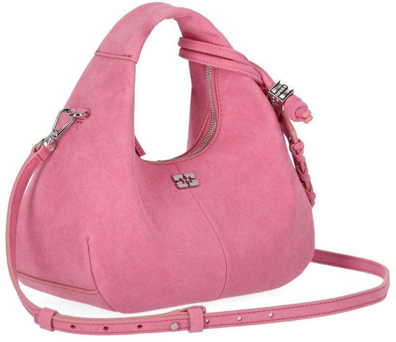 GANNI MINI HOBO HANDBAG Roze