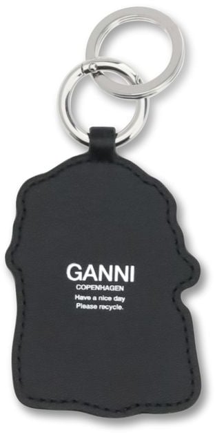 Ganni Ganni White Recycled Leather Keychain Wit