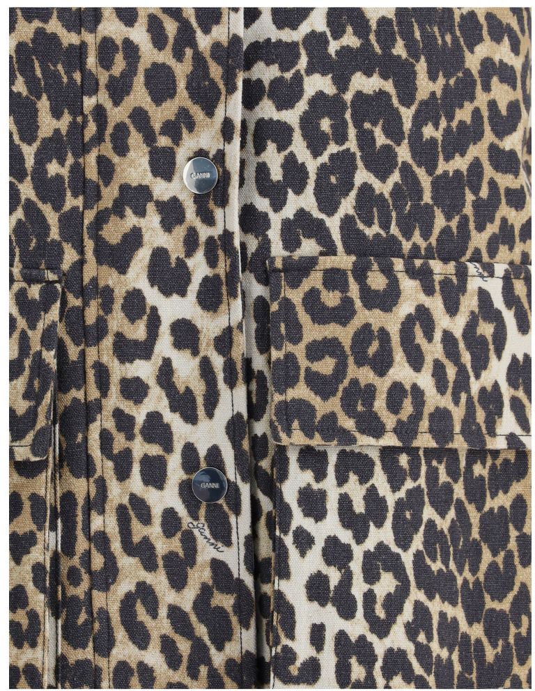 Ganni Ganni Brown Hemp Coat Bruin