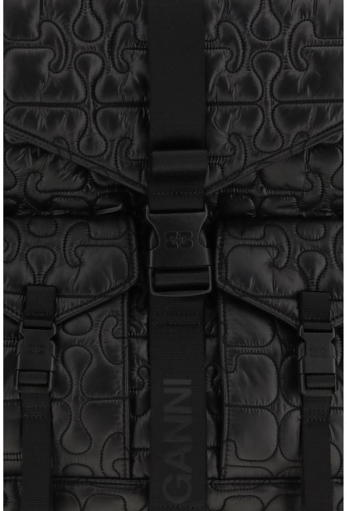 Ganni Ganni Black Polyamide Backpack Zwart