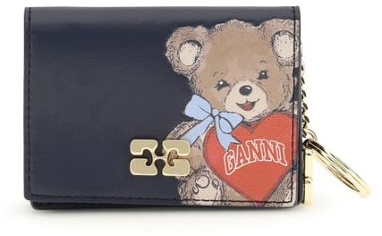 Ganni Ganni Black Recycled Leather Wallet Zwart