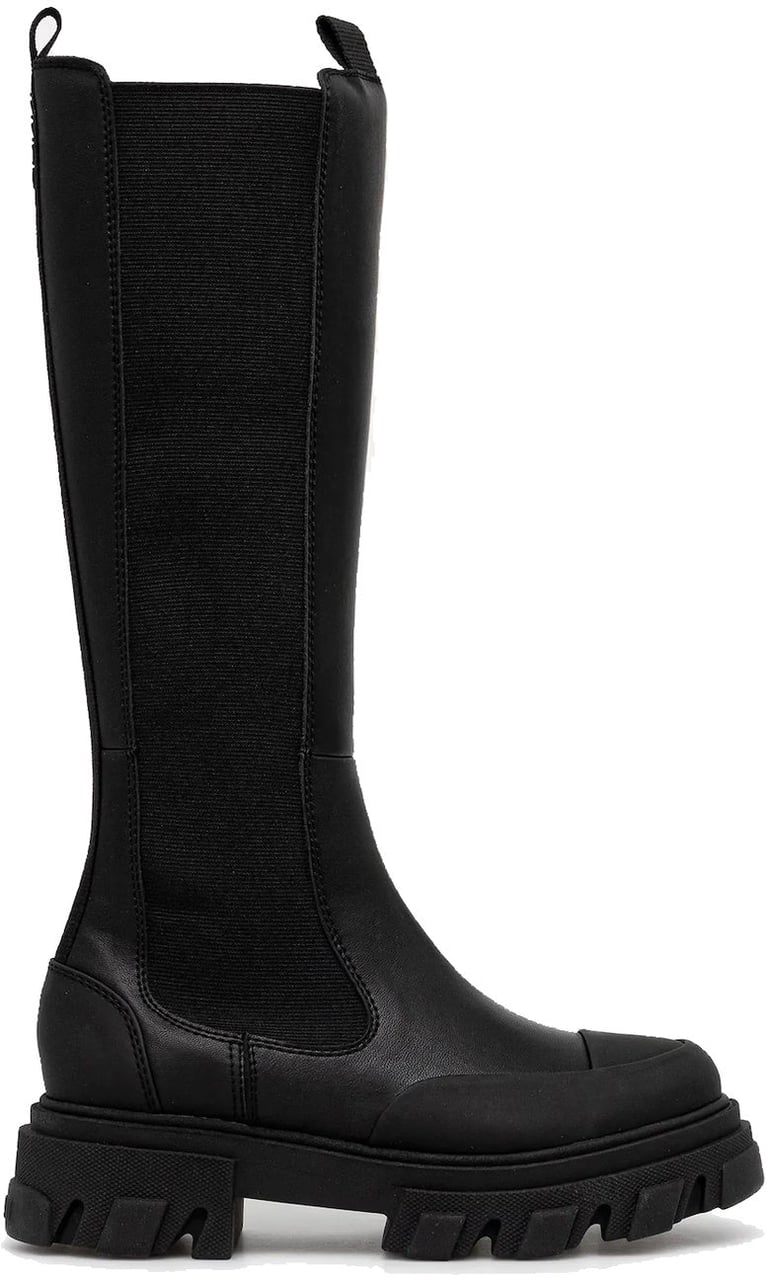 Ganni GANNI Cleated High Chelsea Boots Zwart