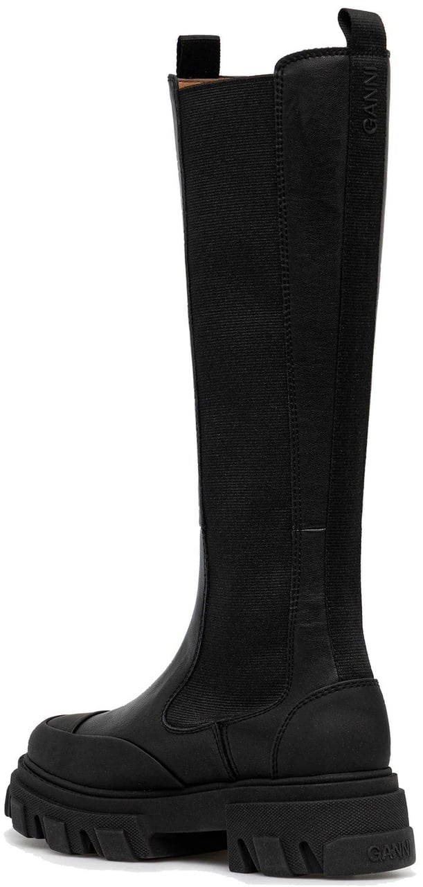 Ganni GANNI Cleated High Chelsea Boots Zwart