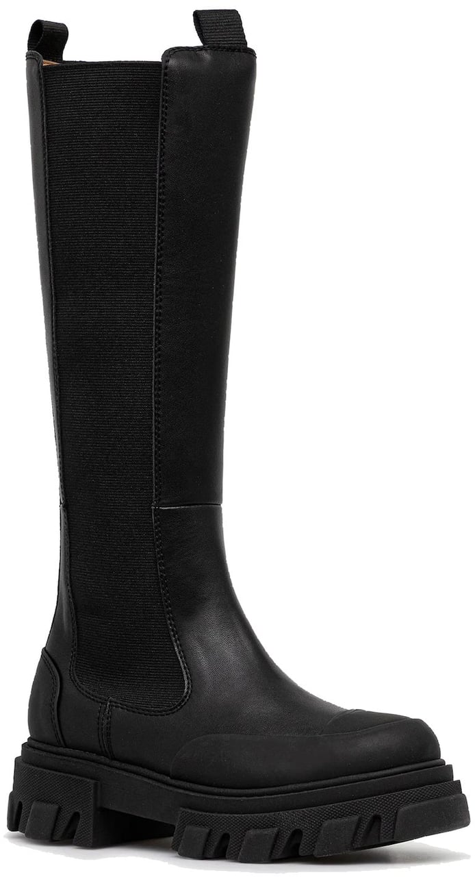 Ganni GANNI Cleated High Chelsea Boots Zwart