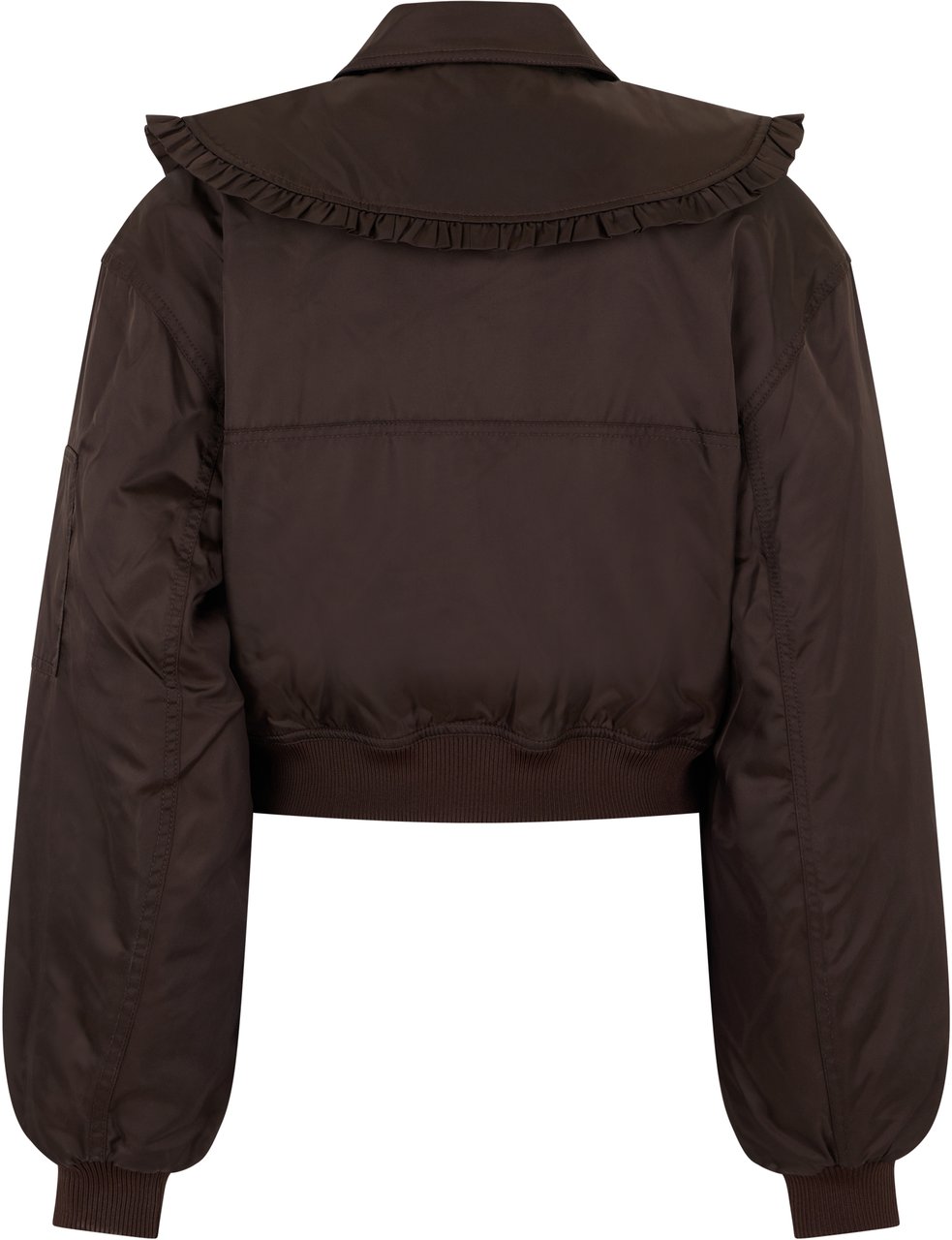 Ganni Bomber Jacket in Nylon Duchess Bruin