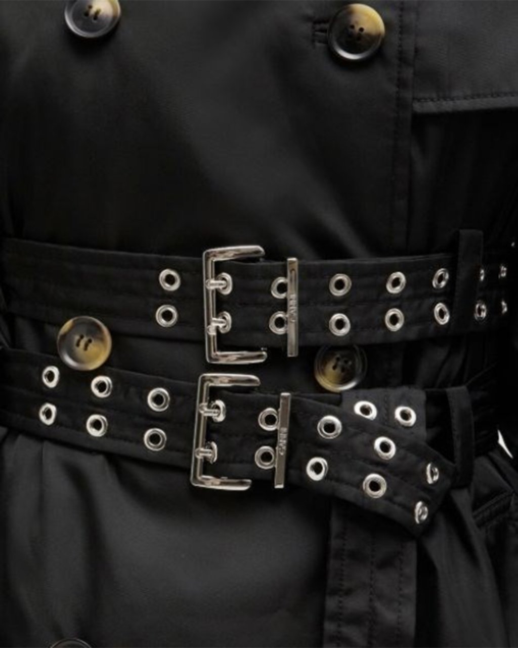 Ganni Coats Black Zwart