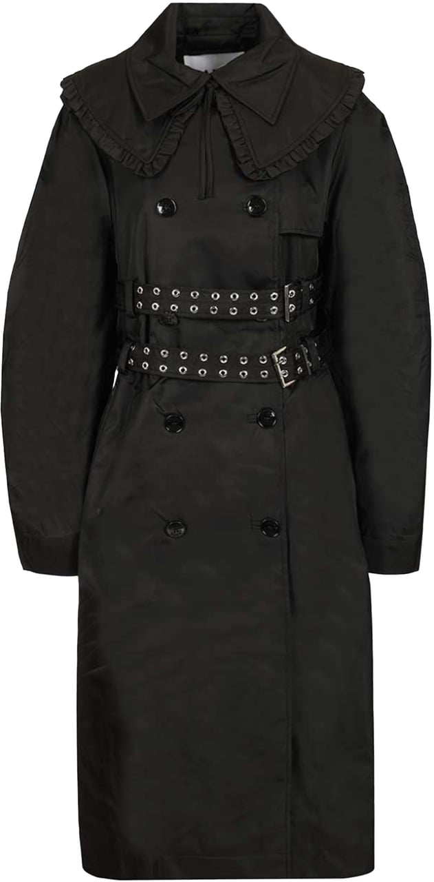 Ganni Coats Black Zwart