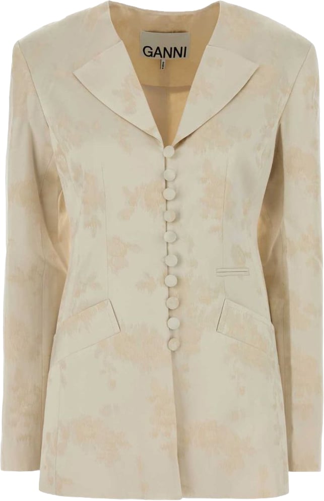 Ganni Jackets Beige Wit