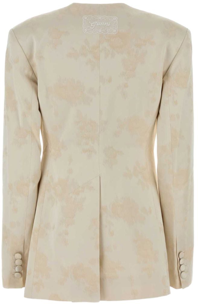 Ganni Jackets Beige Wit