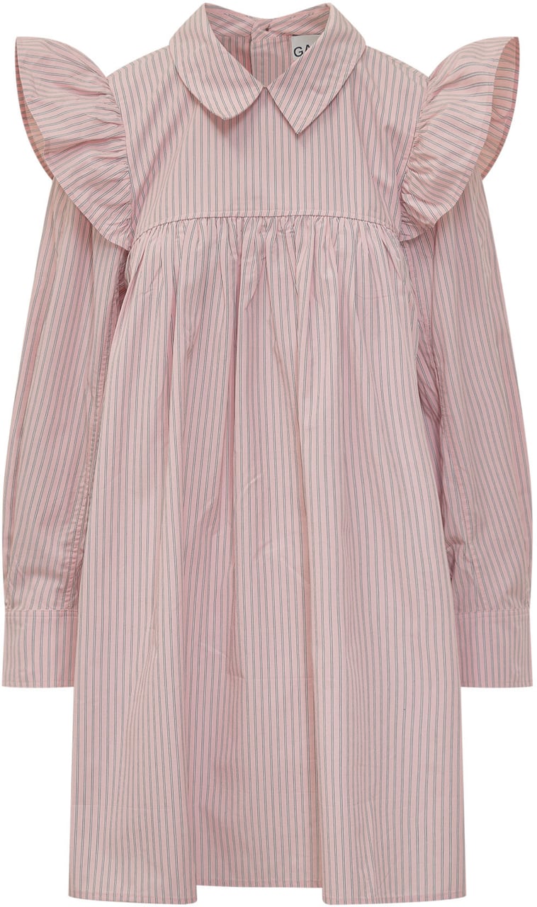 Ganni Mini abito con volant Roze