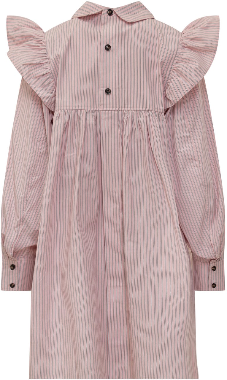 Ganni Mini abito con volant Roze