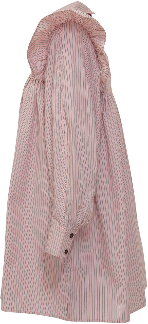 Ganni Mini abito con volant Roze