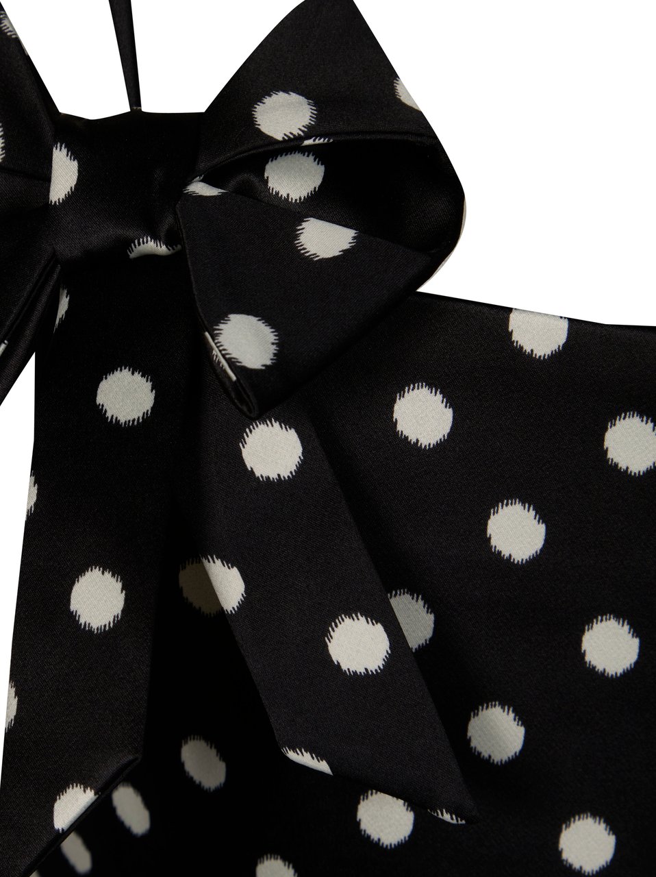 Ganni Black Polka Dot Square Neck Mini Dress Zwart