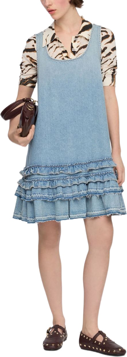 Ganni Dresses Light Blue Lichtblauw