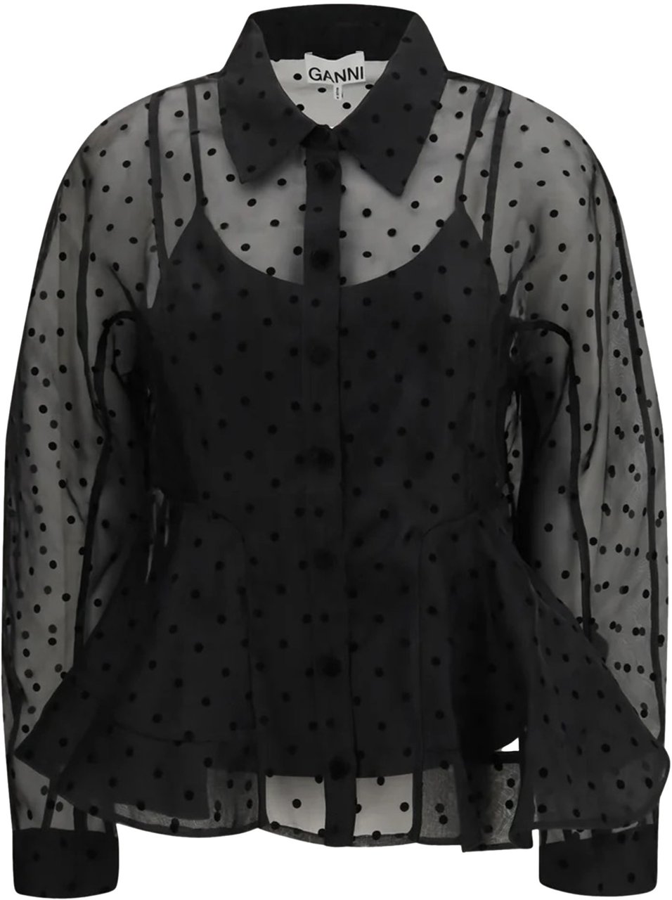 Ganni Shirts Black Zwart
