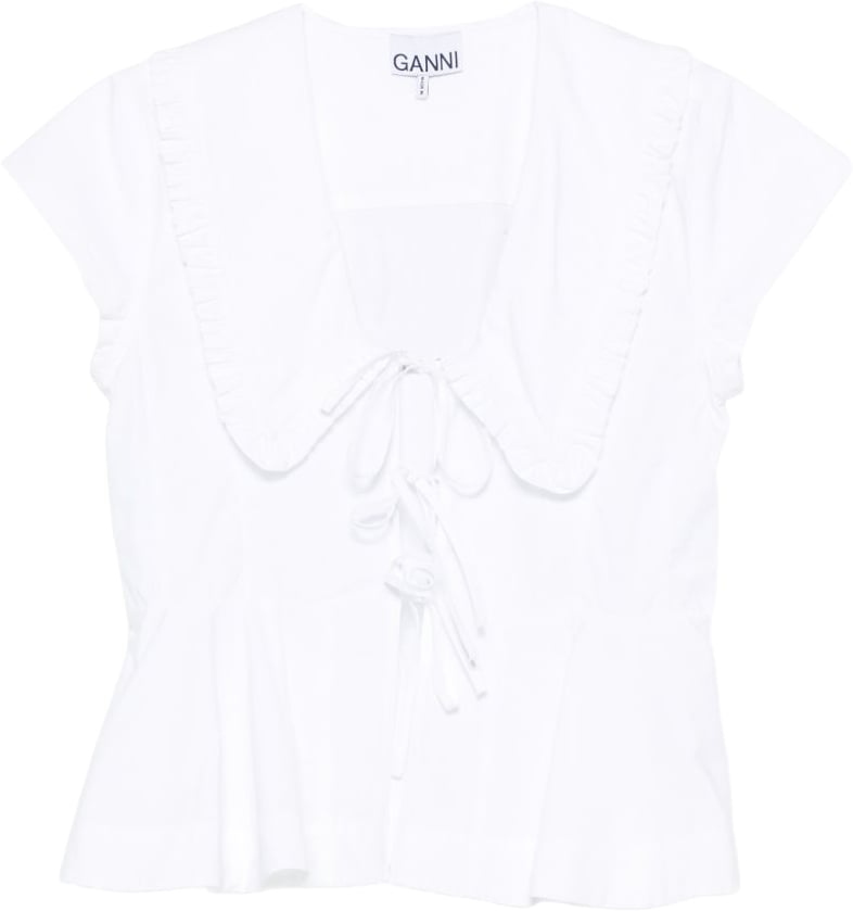 Ganni Top White Wit