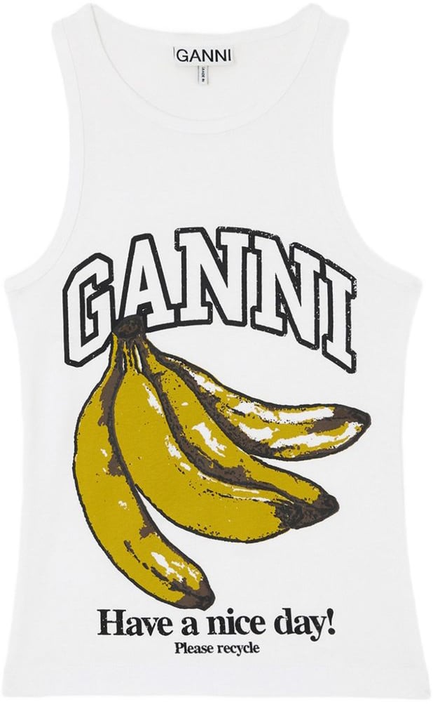 Ganni Top White Wit