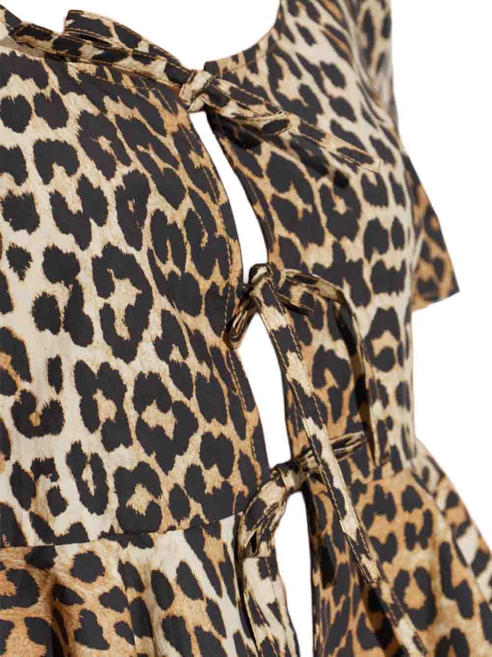 Ganni Top Leopard Print Beige