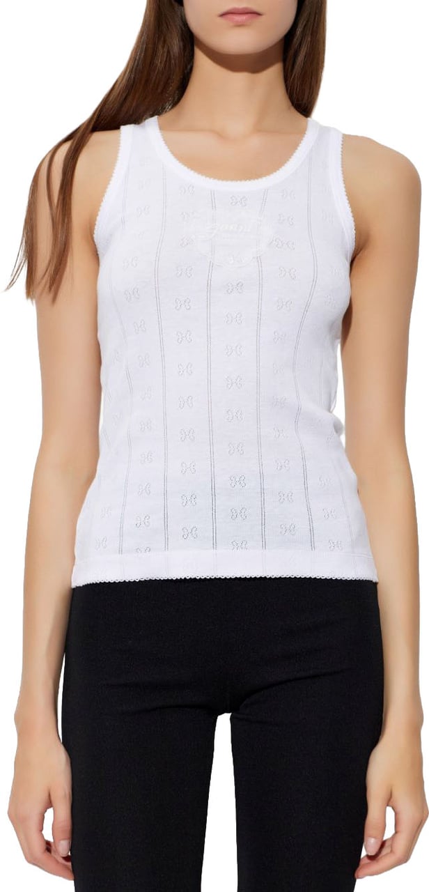 Ganni Top White Wit
