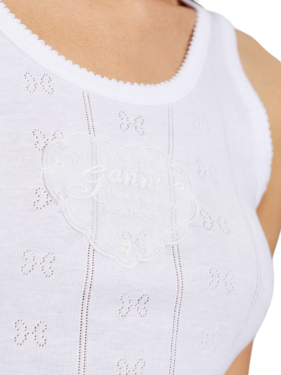 Ganni Top White Wit