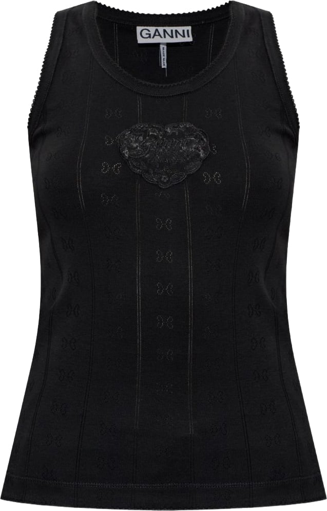 Ganni Top Black Zwart