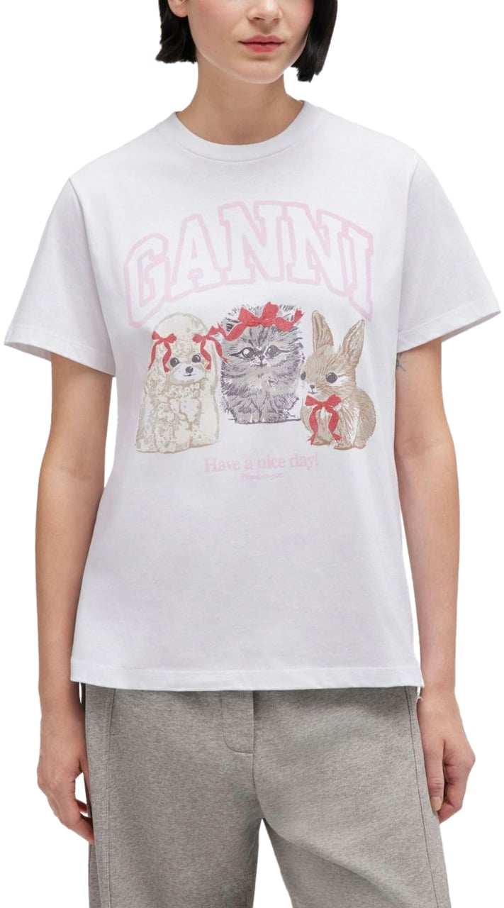 Ganni T-Shirts And Polos White Wit