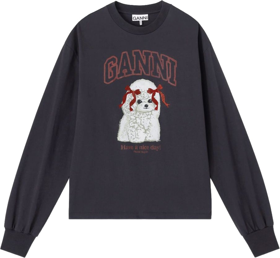 Ganni Sweaters Black Donkergrijs