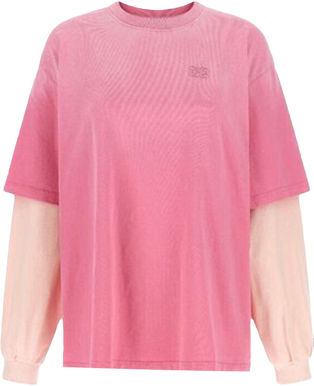 Ganni Heavy Cotton Jersey Longsleeve Washed Effect Roze
