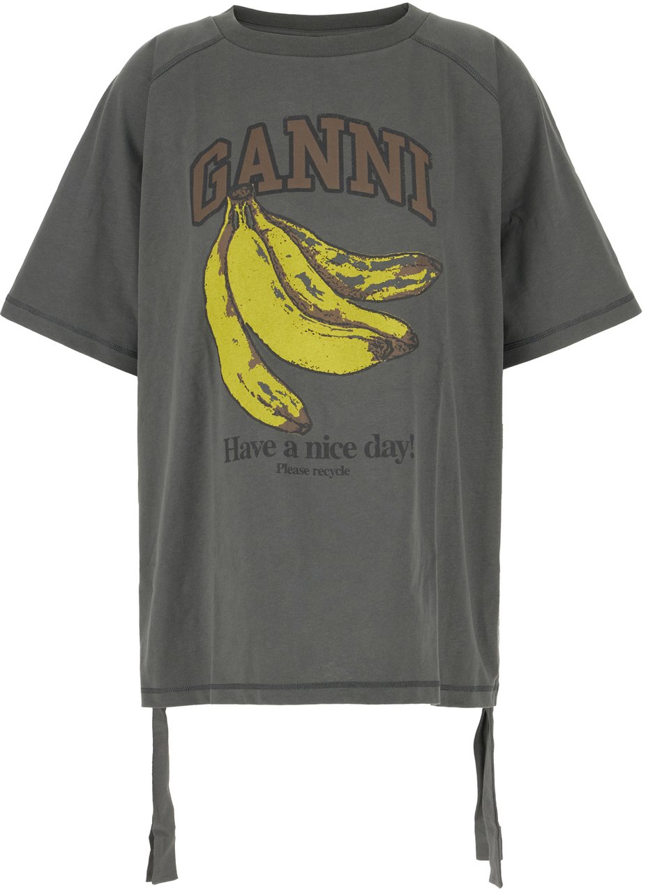 Ganni Ganni Grey cotton t-shirt Grijs